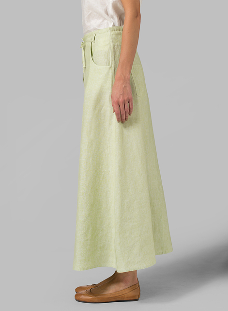Linen High Rise Long Skirt