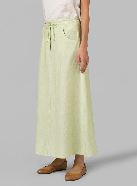 Linen High Rise Long Skirt