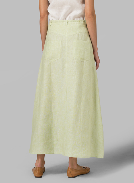 Linen High Rise Long Skirt