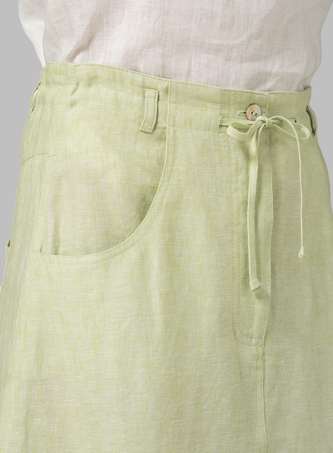 Linen High Rise Long Skirt