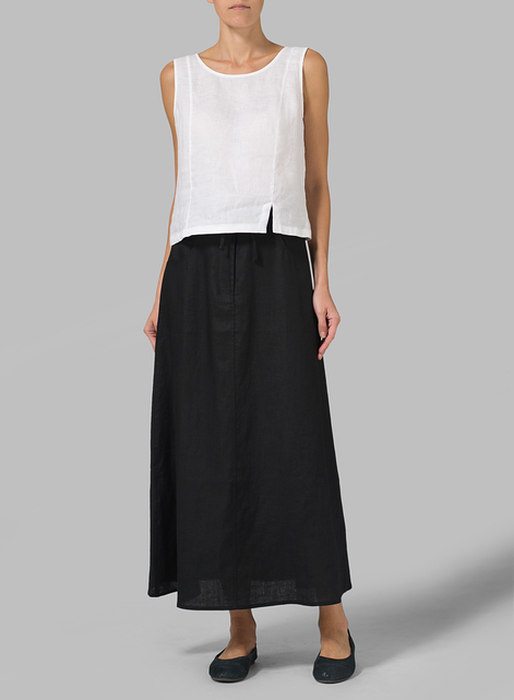 Linen High Rise Long Skirt