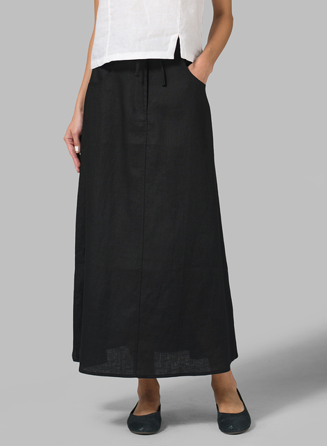 Linen High Rise Long Skirt
