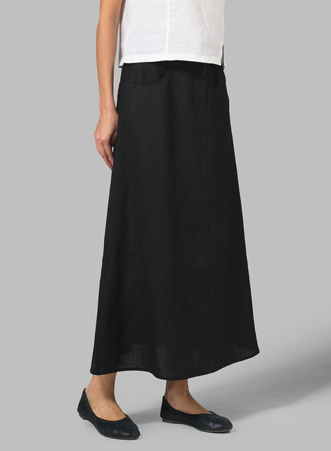Linen High Rise Long Skirt