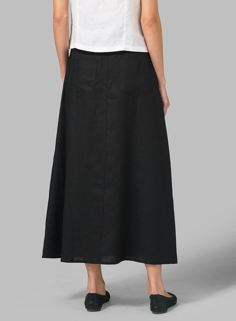 Linen High Rise Long Skirt
