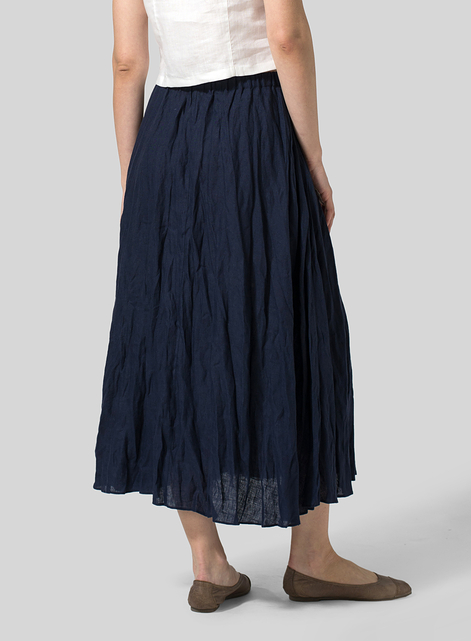 Linen Long Flared Skirt