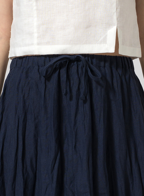 Linen Long Flared Skirt