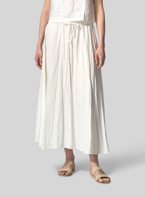 Linen Long Flared Skirt