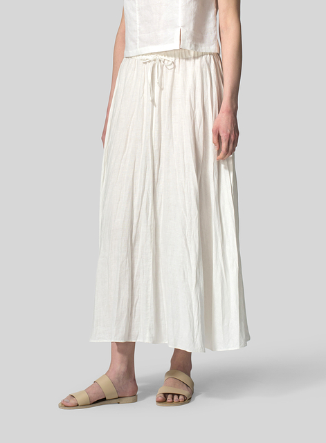 Linen Long Flared Skirt