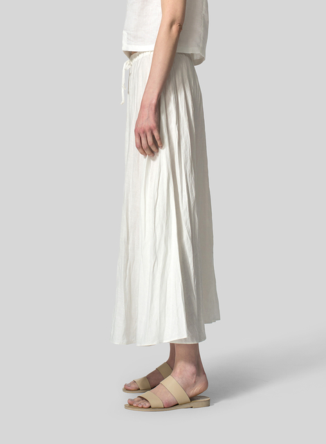 Linen Long Flared Skirt