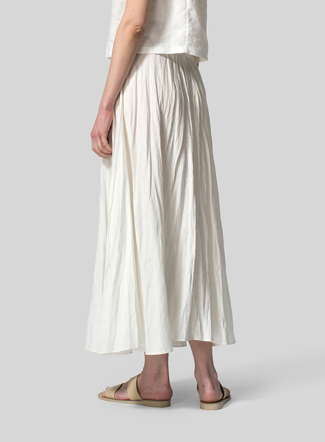 Linen Long Flared Skirt