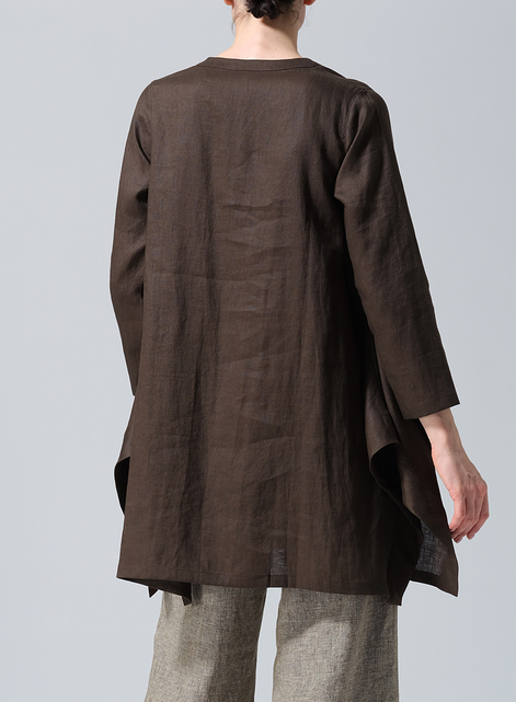 Linen Long Sleeve Poncho Top