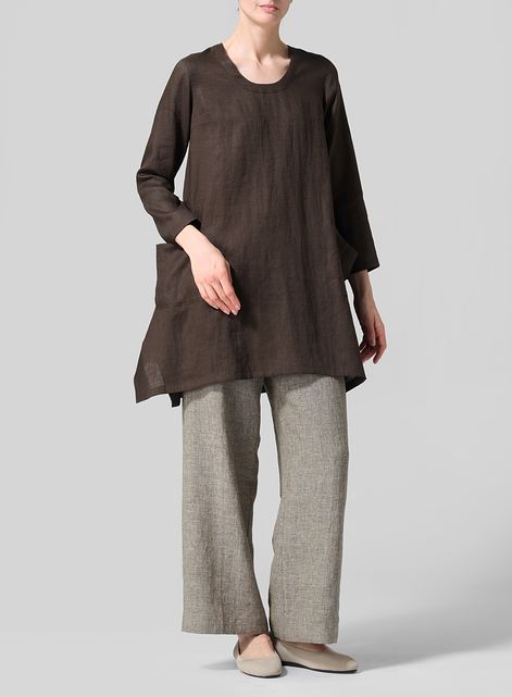 Linen Long Sleeve Poncho Top