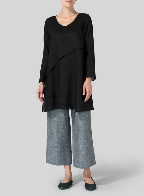 Linen Layering V-neck Tunic