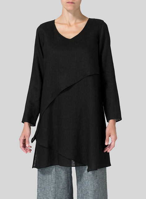 Linen Layering V-neck Tunic