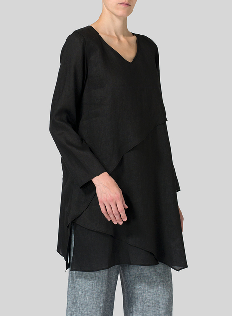 Linen Layering V-neck Tunic