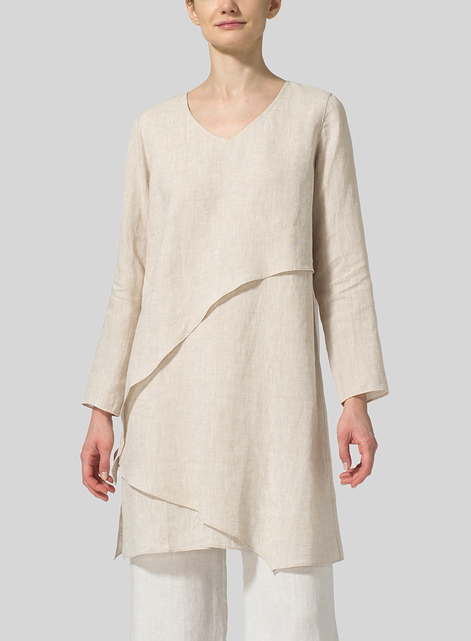 Linen Layering V-neck Tunic