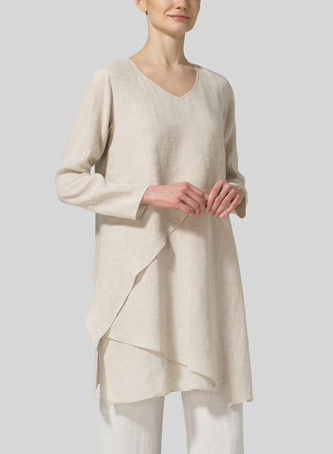 Linen Layering V-neck Tunic