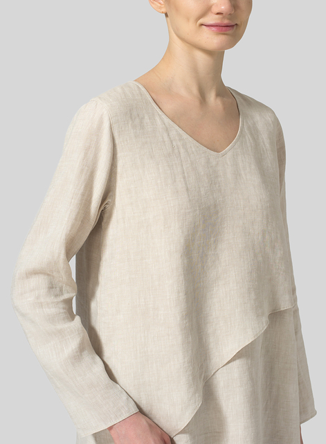 Linen Layering V-neck Tunic