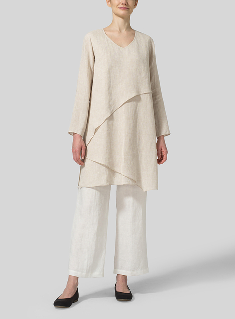 Linen Layering V-neck Tunic