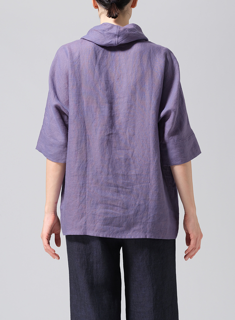 Linen Cowl Neck Top