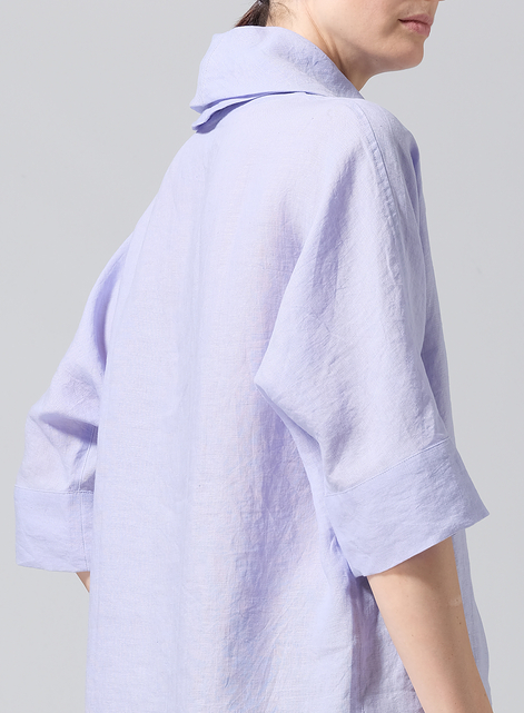 Linen Cowl Neck Top