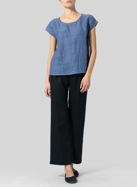 Linen Short Dolman Sleeve Top