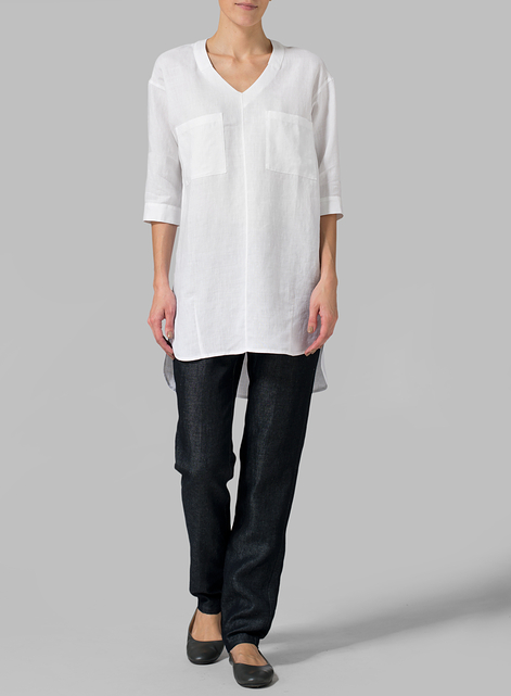 Linen Drop-shoulder Tunics