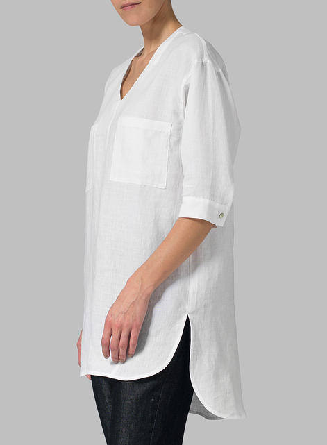 Linen Drop-shoulder Tunics