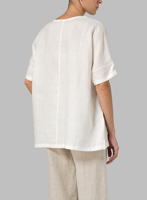 Linen Sweetheart Neckline Tunics
