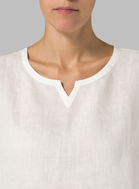 Linen Sweetheart Neckline Tunics