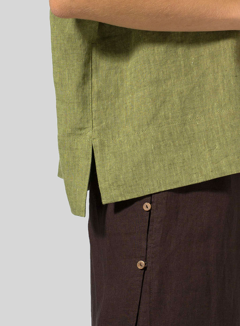 Linen Wide S/Sleeve Blouse