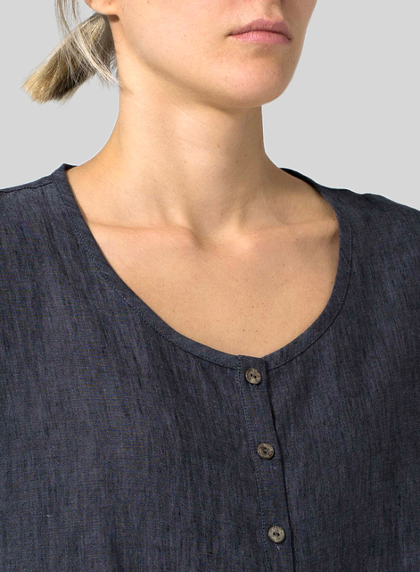 Linen Wide S/Sleeve Blouse
