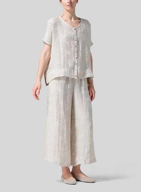Linen Wide S/Sleeve Blouse