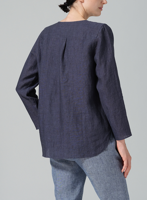 Linen L/S Relaxed Fit Blouse