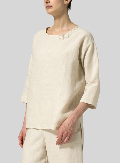 Linen Scoop Neck Tunic