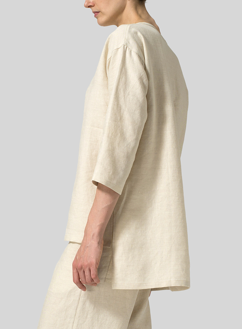 Linen Scoop Neck Tunic