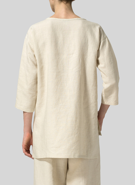 Linen Scoop Neck Tunic