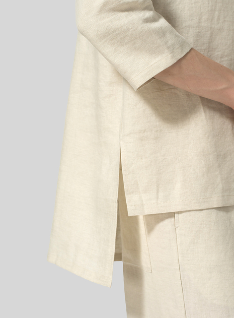 Linen Scoop Neck Tunic