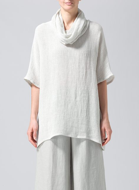 Gauze  Linen Turtleneck Tunic