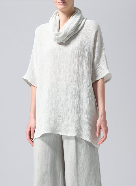 Gauze  Linen Turtleneck Tunic