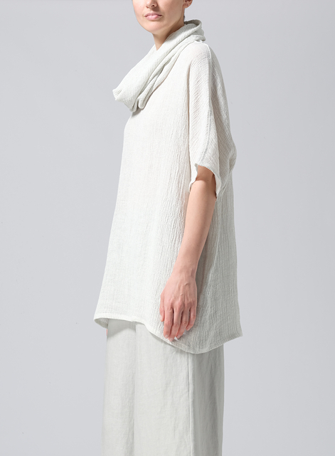 Gauze  Linen Turtleneck Tunic