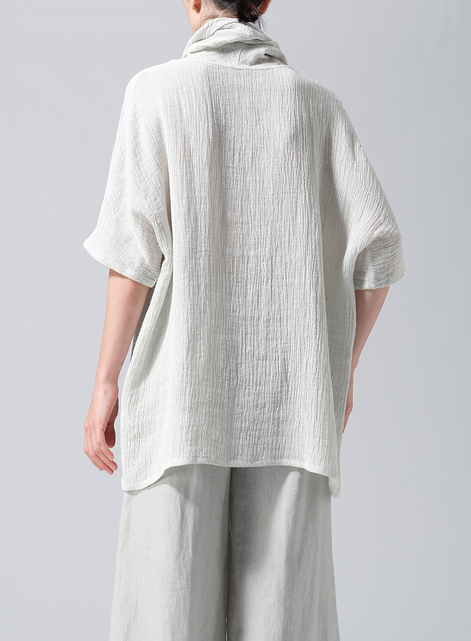 Gauze  Linen Turtleneck Tunic