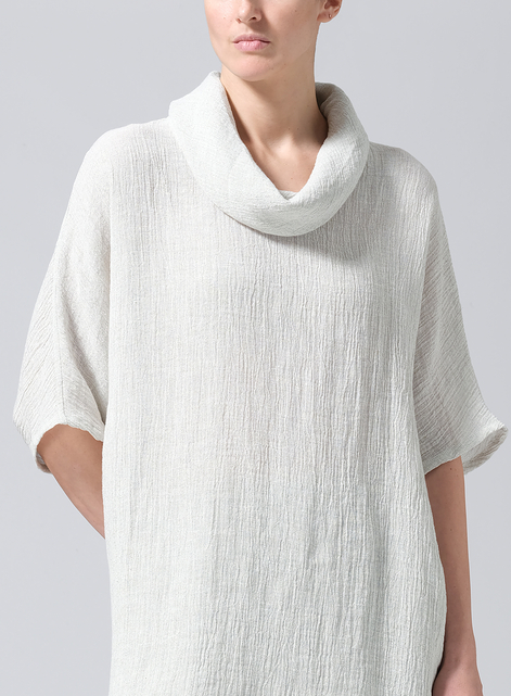 Gauze  Linen Turtleneck Tunic