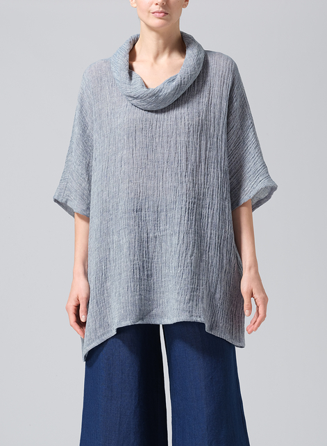 Gauze  Linen Turtleneck Tunic