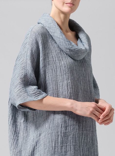 Gauze  Linen Turtleneck Tunic