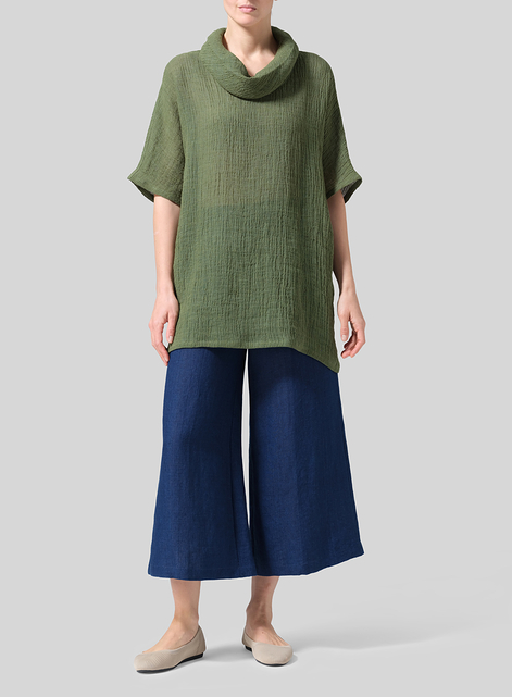 Gauze  Linen Turtleneck Tunic