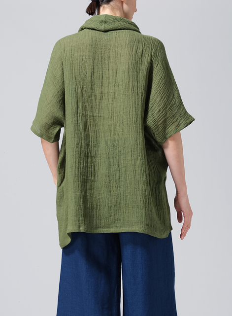 Gauze  Linen Turtleneck Tunic