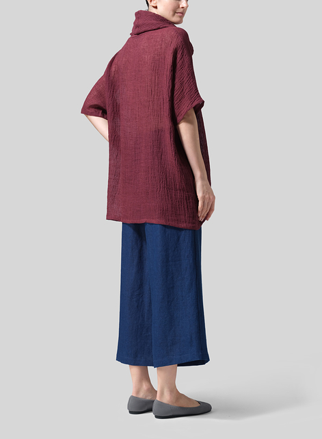 Gauze  Linen Turtleneck Tunic
