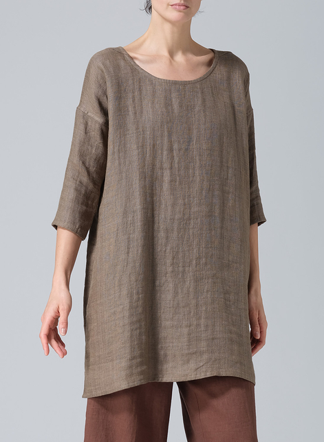 Linen Double Woven Oversized Top