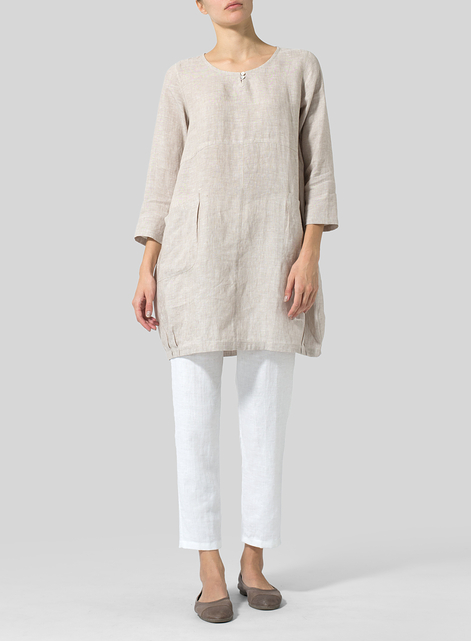 Linen Button Loop Balloon Tunic